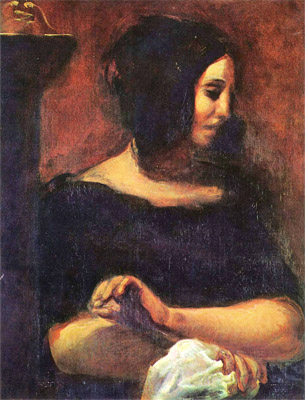 Portrait of George Sand by Eugene Delacroix